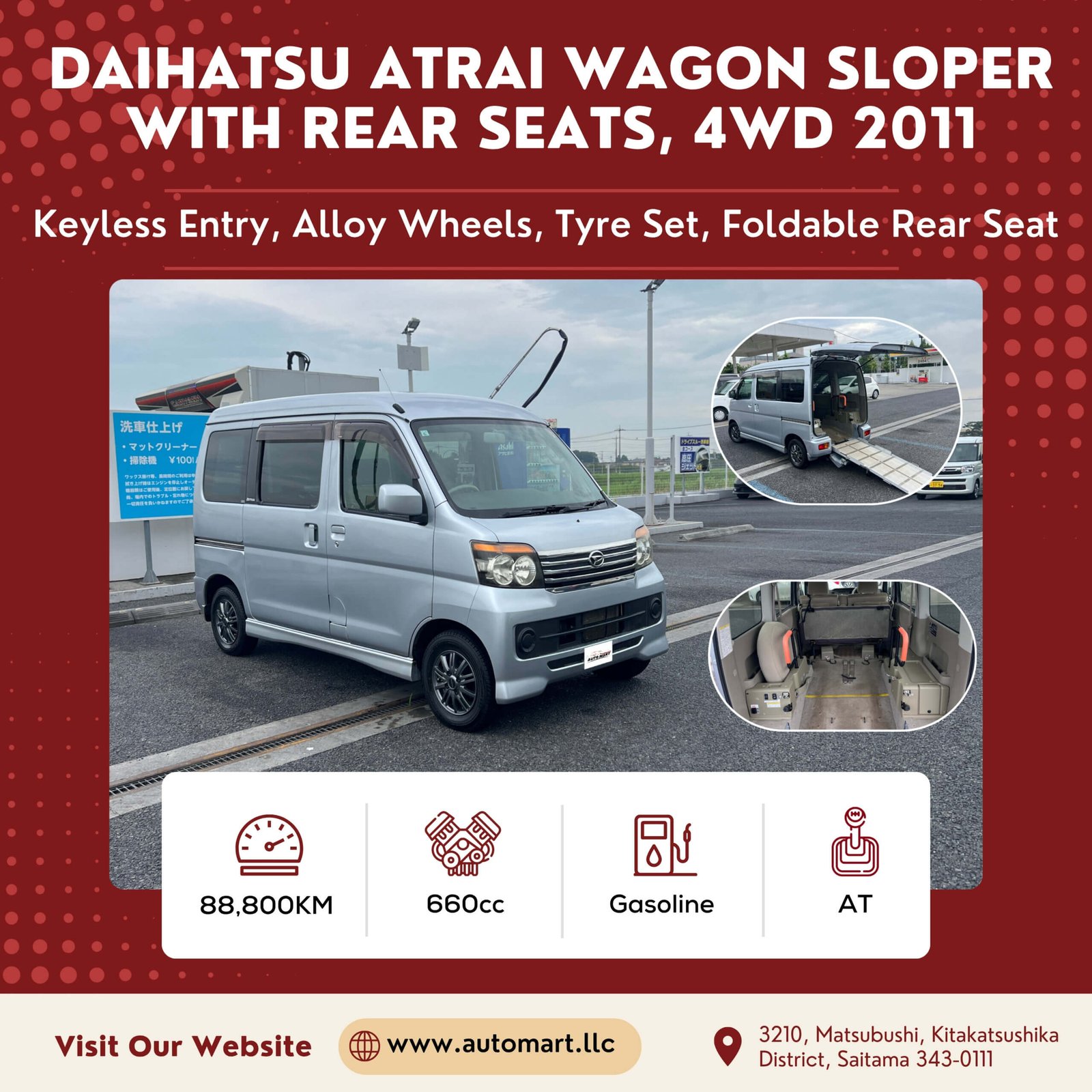 Daihatsu Atrai Wagon 2011 - Used Cars For Sale - Car Dealership In Japan - Affordable Used Cars In Japan - Automart Saitama Japan (1)